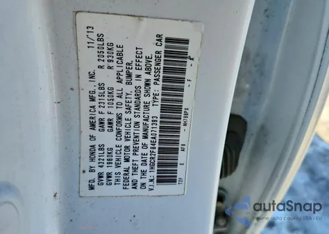 2014 Honda Accord Exl from USA, damaged, VIN 1HGCR2F84EA071393